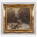 Carl Müller-Baumgarten, Winterabend, Öl auf Leinwand