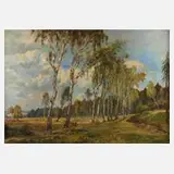 Paul Neidhardt, Sommerliche Birkenallee, Öl auf Leinwand