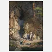 Prof. Alexander Pawlowitz, Bergmännchen, Öl auf Leinwand