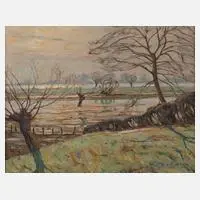 Erich von Perfall, "Am Niederrhein", Öl auf Leinwand
