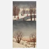 Charles Pinçon, Paar Gemälde, 1968, Öl auf Leinwand