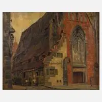Das "Bratwurstglöcklein in Nürnberg" by Erich Pörner, Öl auf Leinwand, sold Jun 2020