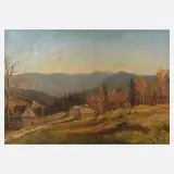 Fr. Schier, romantische Landschaft, Öl auf Leinwand