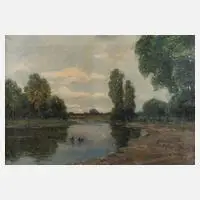 M. Th. Schmidt, Am Weiher, Öl auf Leinwand