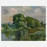 Otto Seitz, Sommer am See, 1931, Öl auf Leinwand