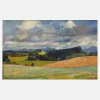 Leo Thomas, Landschaft bei Wasserburg, 1910, Öl auf Leinwand