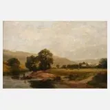 George Turner, Am Fluss, Öl auf Leinwand