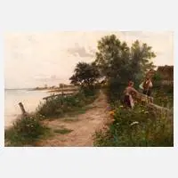 C. Uhlig, Holländische Landschaft, Öl auf Leinwand