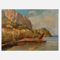 Hans Wagner, Hafen auf Capri, Öl auf Leinwand