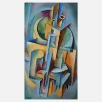 Futuristische Komposition by Waclav Kusin, Öl, sold Jun 2020