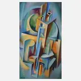 Waclav Kusin, Futuristische Komposition, Öl