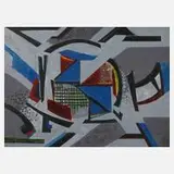Max Holzmann, Abstrakte Komposition, Acryl auf Spanplatte