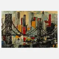 T. Camill, Skyline von New York, Öl auf Leinwand