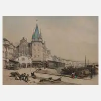 James Duffield Harding, Mainkai in Frankfurt a. M., Lithographie