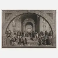 Prof. Louis Jacoby, Die Schule von Athen, Stahlstich