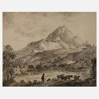 Stephan von Stengel, "Der Wetterstein bei Mittenwald", 1803, Radierung