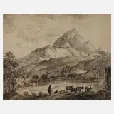 Stephan von Stengel, "Der Wetterstein bei Mittenwald", 1803, Radierung