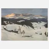 Karl Biese, Winter im Schwarzwald, Farblithographie