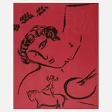Frauenkopf by Marc Chagall, Farblithographie, sold Jun 2020