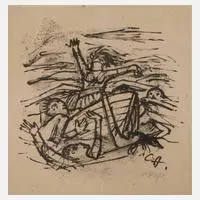 Prof. Karl Hofer, Schiffbruch II, Lithographie