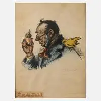 Anton Hoffmann, "Ob er bald blüht?", Lithographie