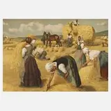 Adolf Hofner, Bei der Ernte, Farblithographie