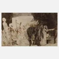 Prof. Alfred Hrdlicka, "Der Transport", 1968, Farbradierung