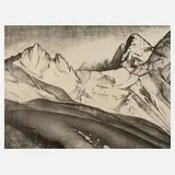 Prof. Alexander Kanoldt, "Frauenalpel", 1932, Lithographie
