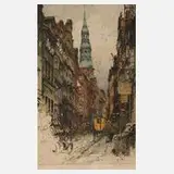 Luigi Kasimir, Stadtansicht, 1927, Farbradierung