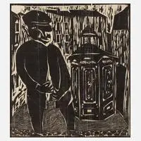 Kurt Mühlenhaupt, "Pinkelbude", Holzschnitt