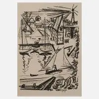 Prof. Hermann Max Pechstein, Fischerhafen, Lithographie