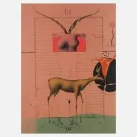 Prof. Paul Wunderlich, Surreale Komposition, Farblithographie