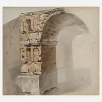 Prof. Anton Ritter von Perger, Der Bogen des Janus, 1834, Aquarell