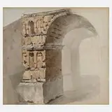 Prof. Anton Ritter von Perger, Der Bogen des Janus, 1834, Aquarell