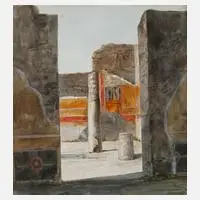 Prof. Anton Ritter von Perger, In Pompeji, Aquarell
