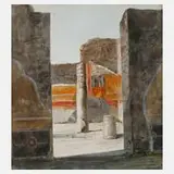 Prof. Anton Ritter von Perger, In Pompeji, Aquarell