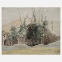 Prof. Anton Ritter von Perger, In Italien, 1835, Aquarell