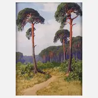 Rudolf Hellgrewe, Am Kiefernwald, Gouache