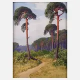 Rudolf Hellgrewe, Am Kiefernwald, Gouache