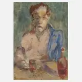 Walter Höfner, Trinkender, 1961, Kohle