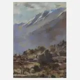 Lotte Laserstein, Berglandschaft, Pastell