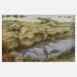 Karl Ewald Olszewski, "Brachvögel", Gouache auf Karton