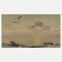 Karl Ewald Olszewski, "Kreisende Seeadler", Aquarell
