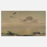 Karl Ewald Olszewski, "Kreisende Seeadler", Aquarell