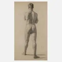 Prof. Sascha Schneider, Stehender Rückenakt, 1895