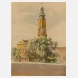 Peter Woltze, Hausmannsturm und Bastille, 1914, Aquarell