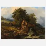 Adolph Kunkler, Die Hänselmühle im Loschwitzgrund, 1856, Öl auf Leinwand