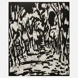 Fredo Bley, "Baumallee", 1929, Holzschnitt