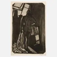 Hans Körnig, Akt im Atelier, 1905, Aquatintaradierung