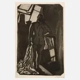 Hans Körnig, Akt im Atelier, 1905, Aquatintaradierung
